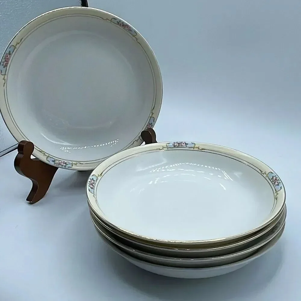 Vintage Noritake “The Celtic” porcelain lot of 5 soup bowls.